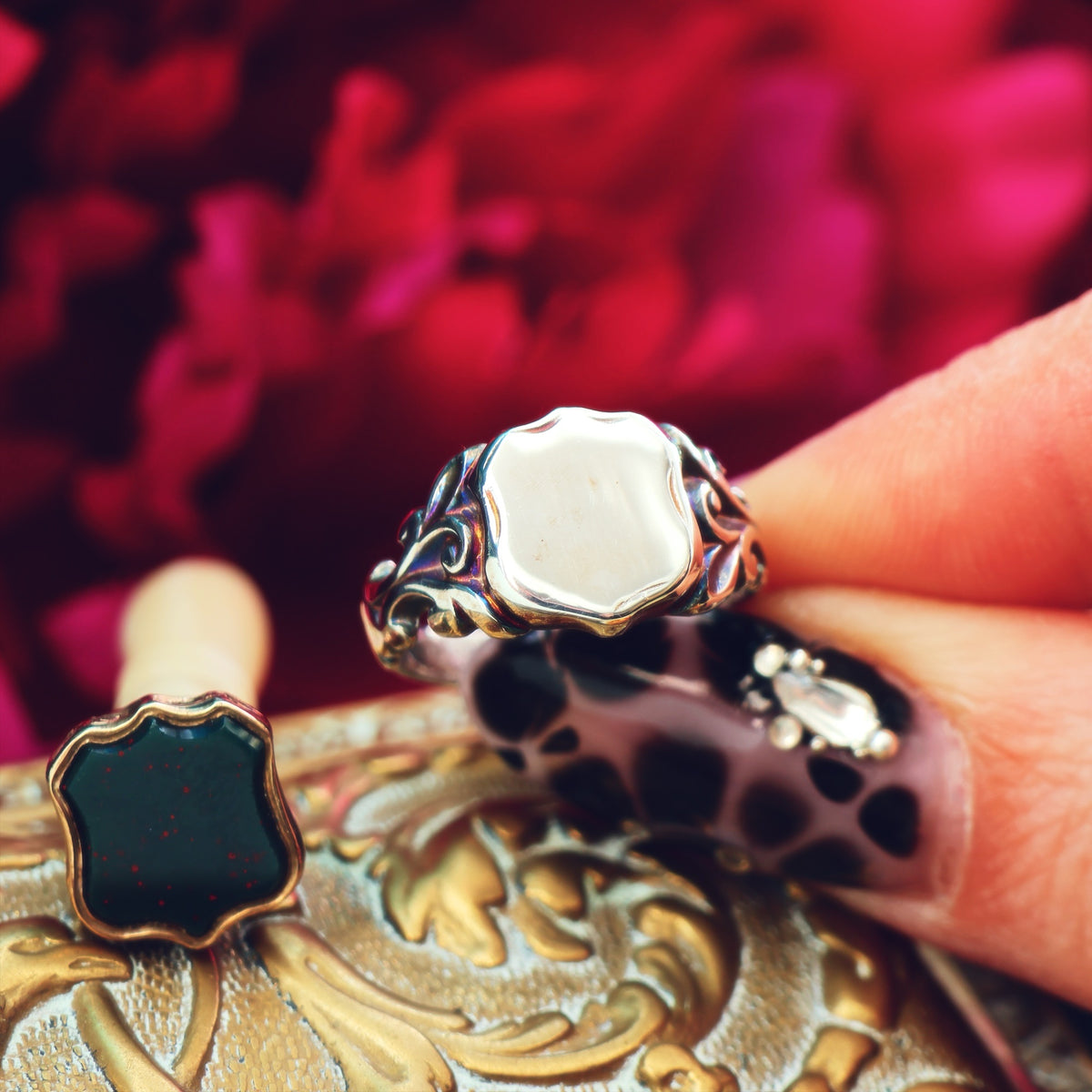 Georgianesque Recycled Silver Shield Signet Ring