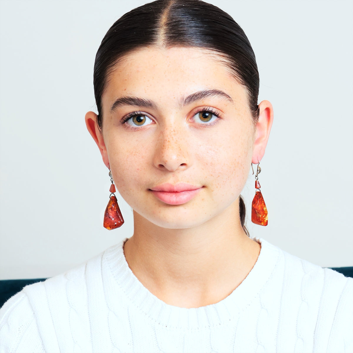 Quintessential 1960's Baltic Amber Drop Earrings