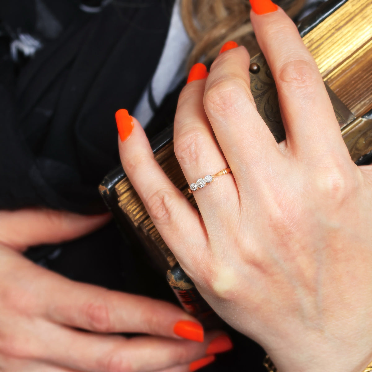 Vintage 1920's Diamond Trilogy Engagement Ring