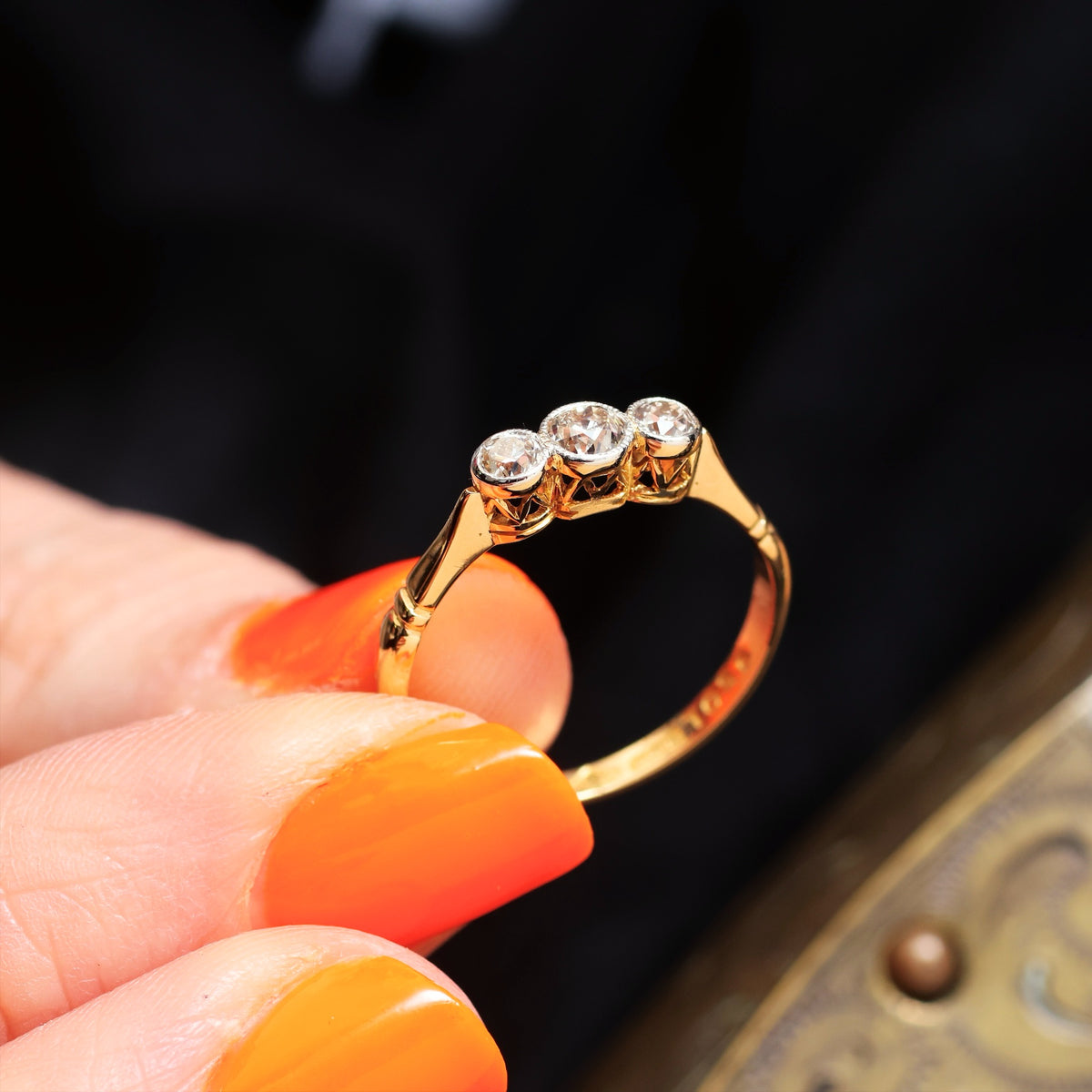Vintage 1920's Diamond Trilogy Engagement Ring