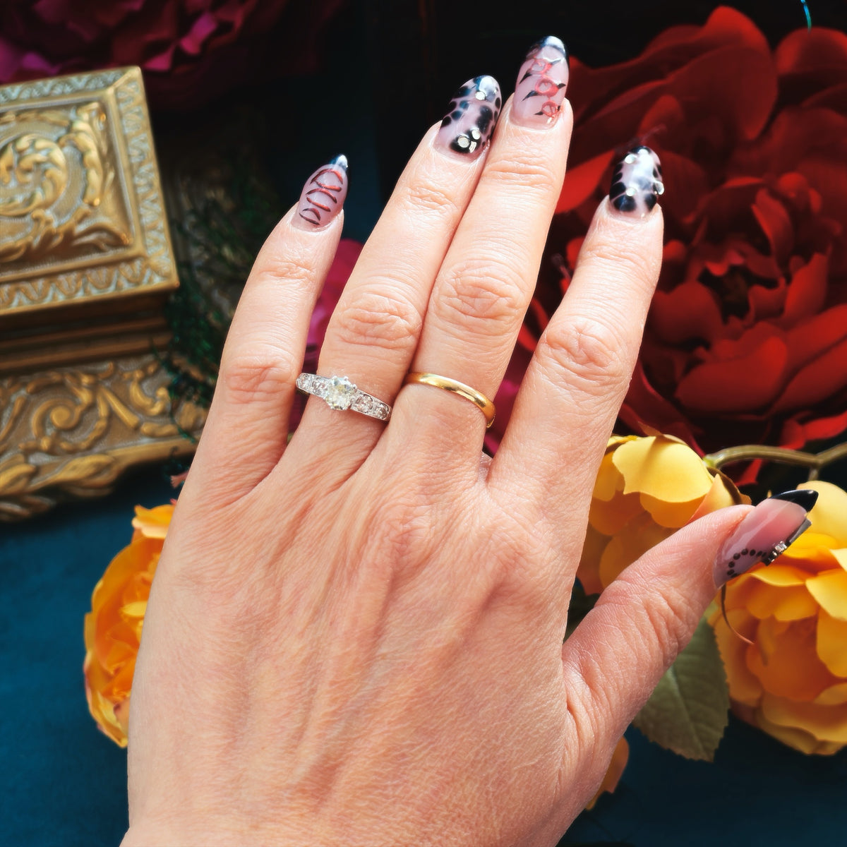 Antique Recycled Hand Cut Diamond Engagement Ring