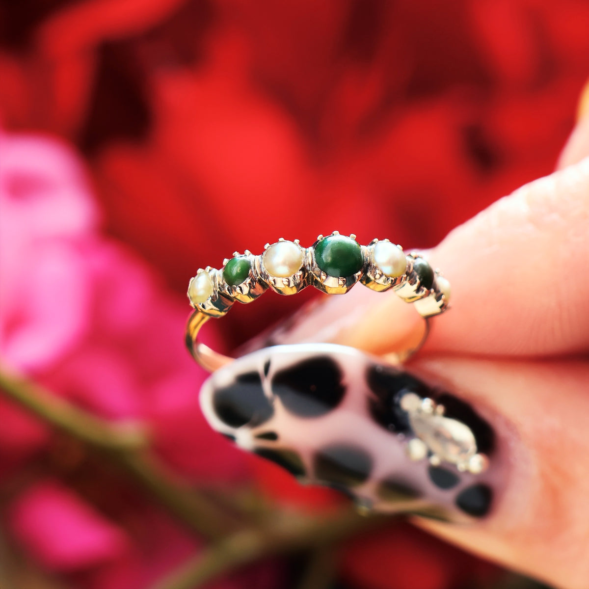 Antique Georgian Turquoise & Wild Pearl Ring