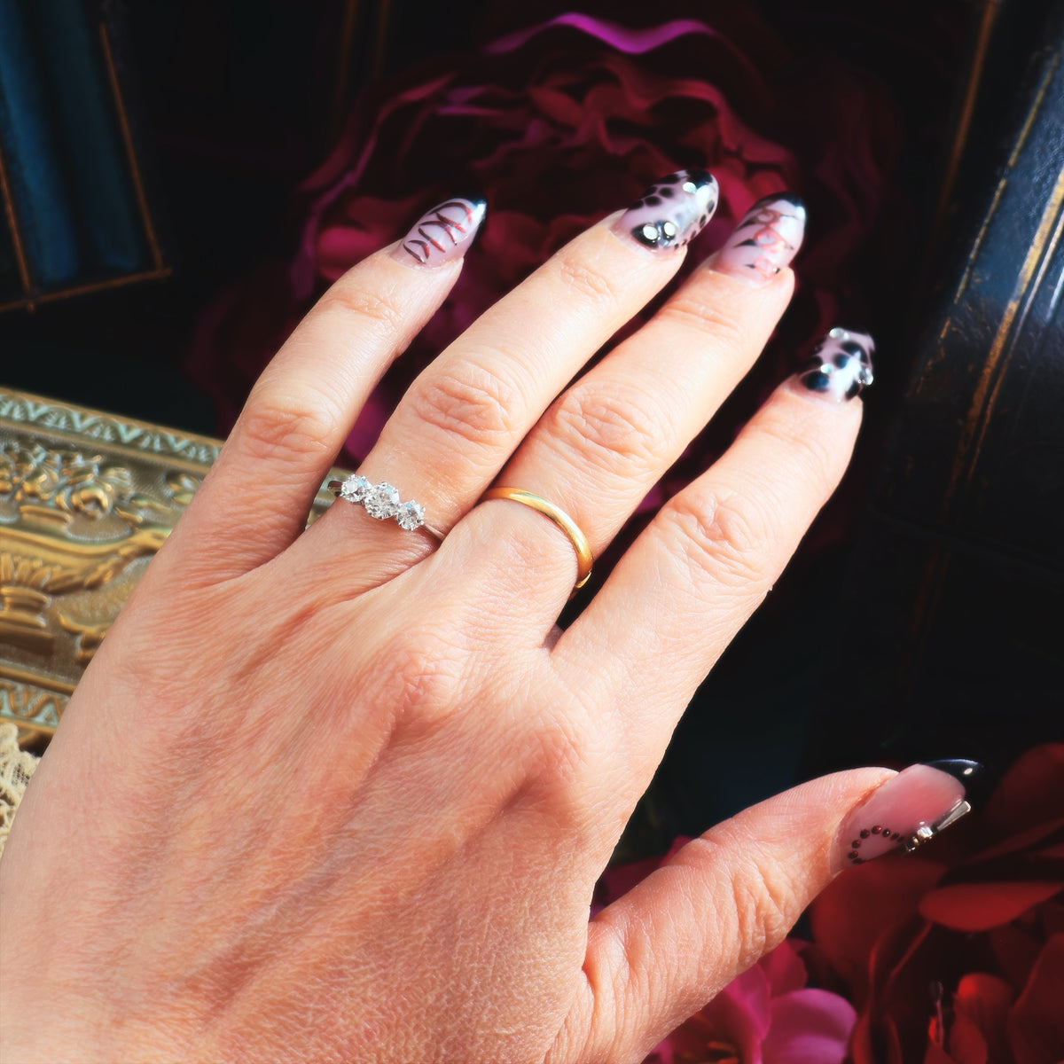 Sublime Quality 1930's Platinum Diamond Trilogy Engagement Ring