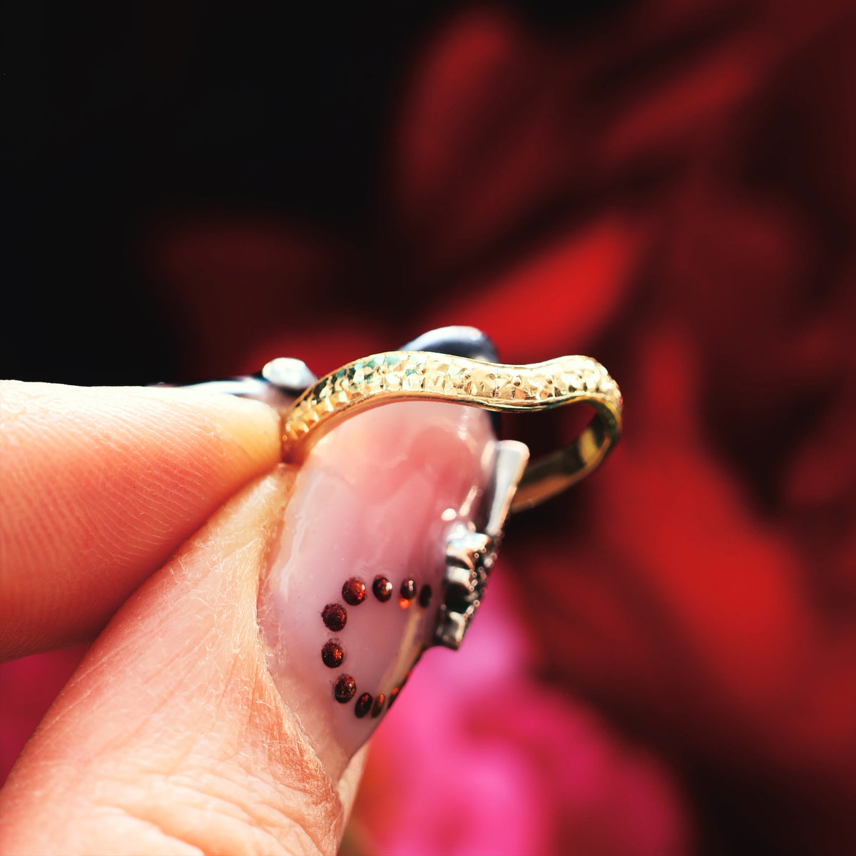Hand Engraved Blossom Wave Shaped Wedding Band