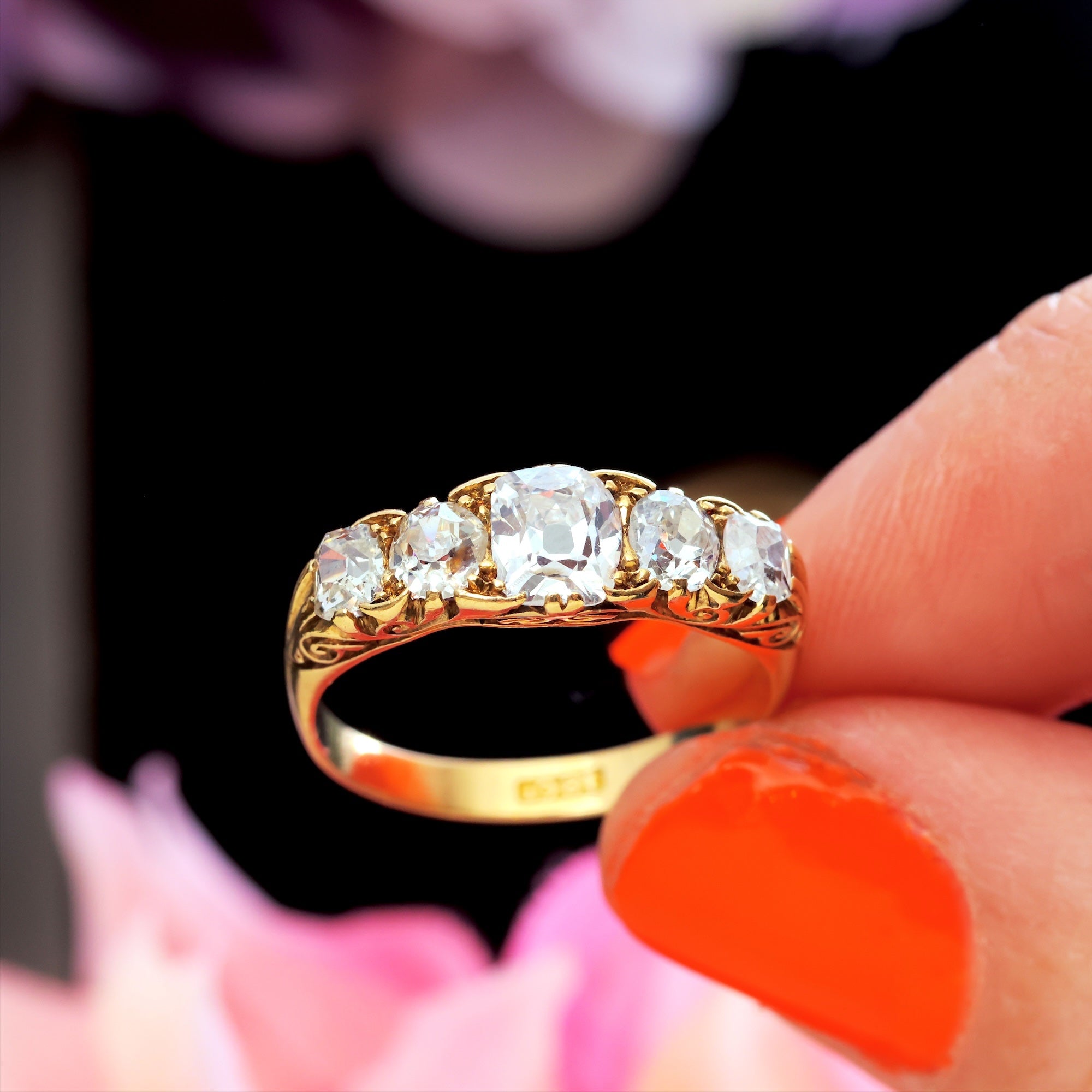 Marvellously Special Antique Five Stone Diamond Ring – Fetheray