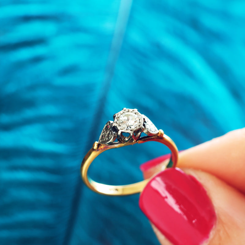 Vintage simple engagement rings discount