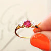 Antique Date 1916 Ruby & Diamond Trilogy Ring