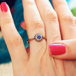 Sweetheart Antique Sapphire & Diamond Cluster Ring