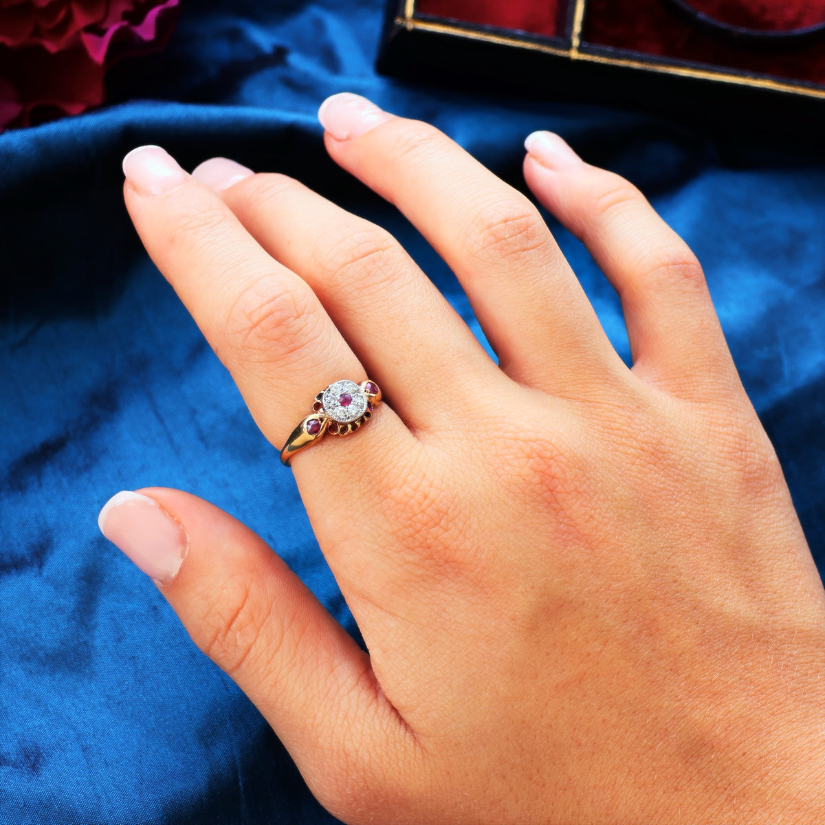 Original Antique Edwardian Ruby & Diamond Ring