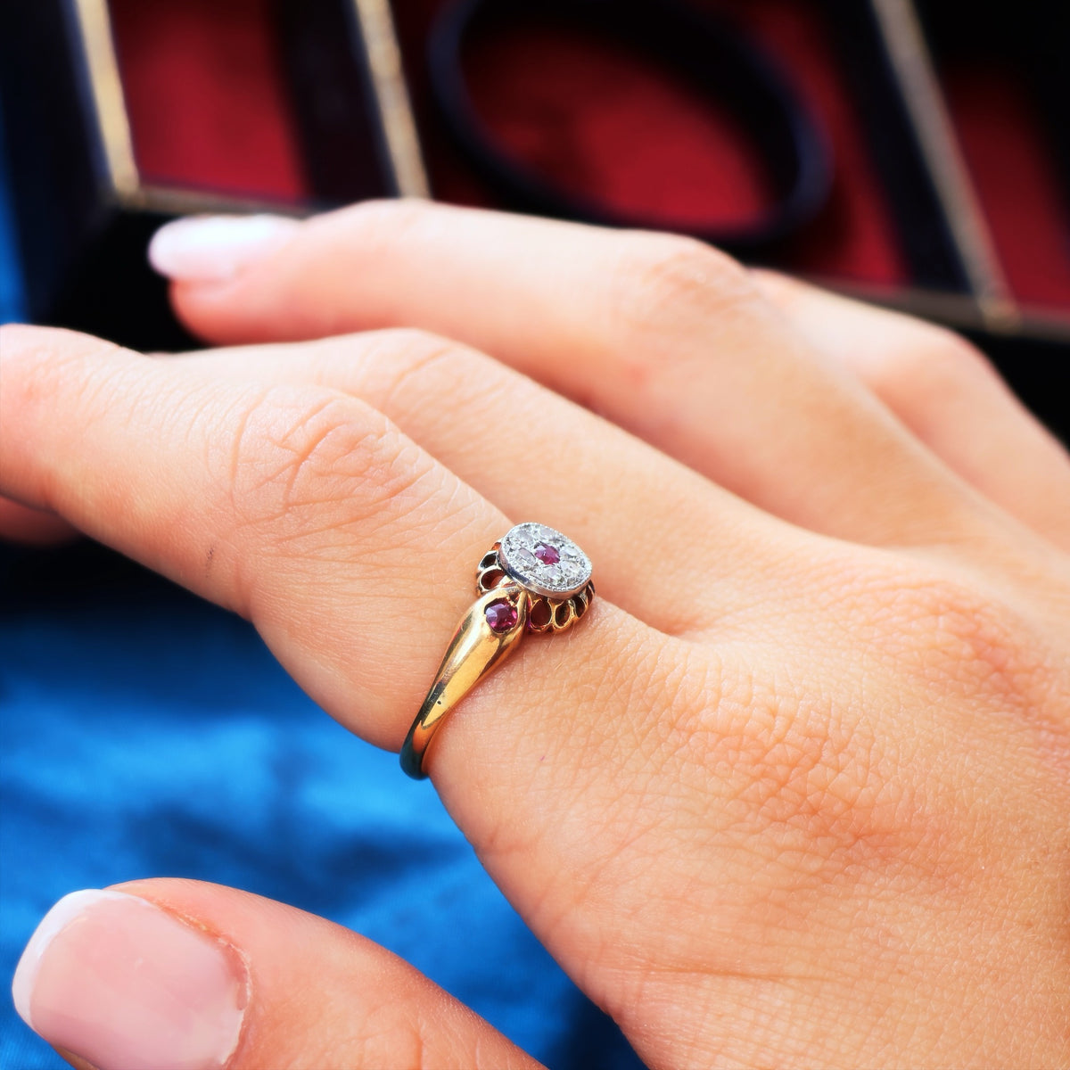 Original Antique Edwardian Ruby & Diamond Ring