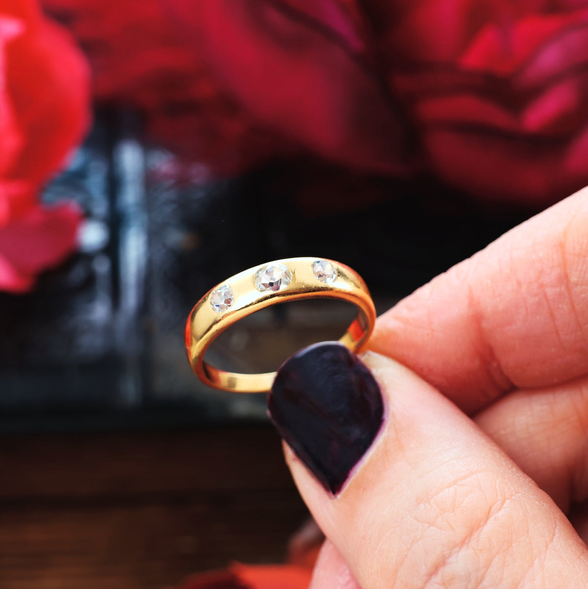 Antique Victorian Mine Cut Diamond Band Ring