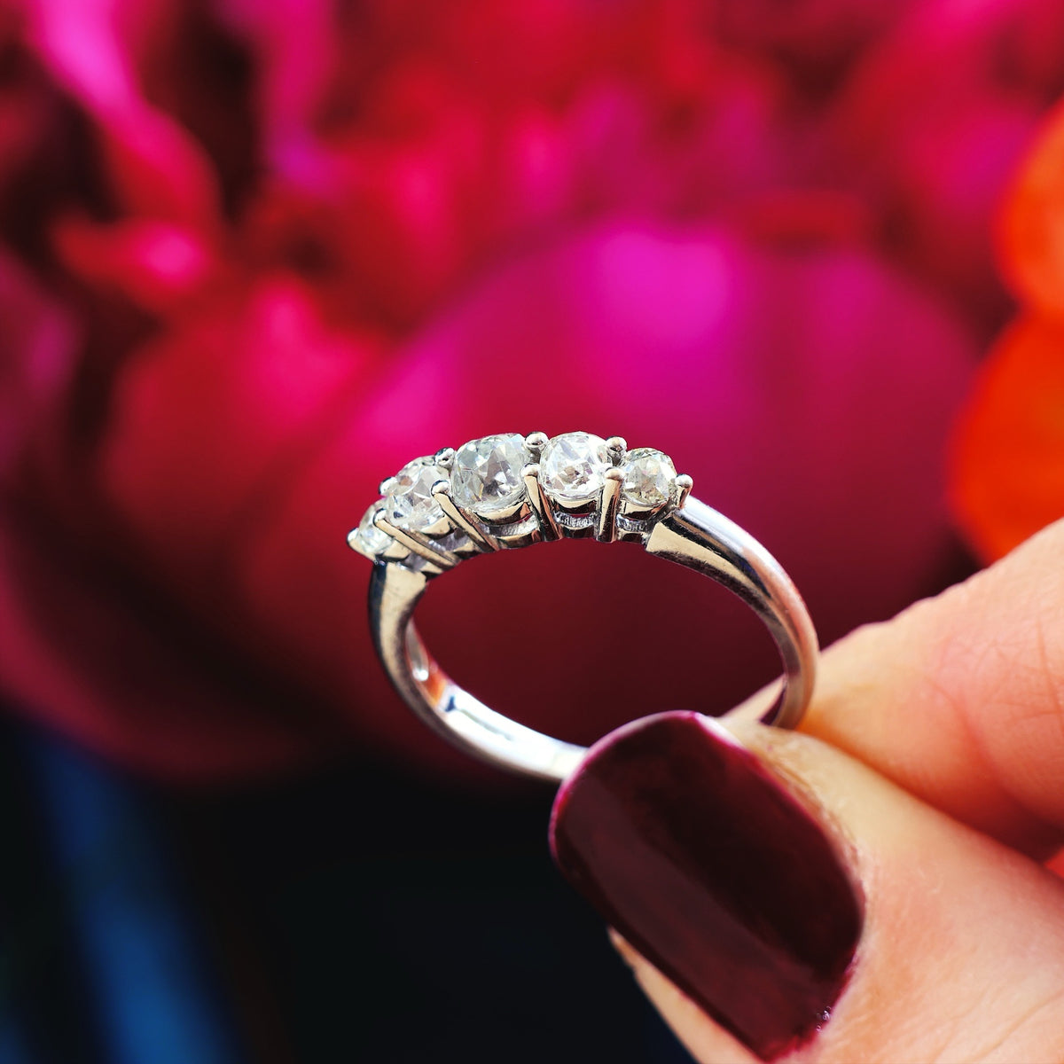 Dramatic Sparkle! Recycled Antique Hand Cut Diamond Engagement Ring