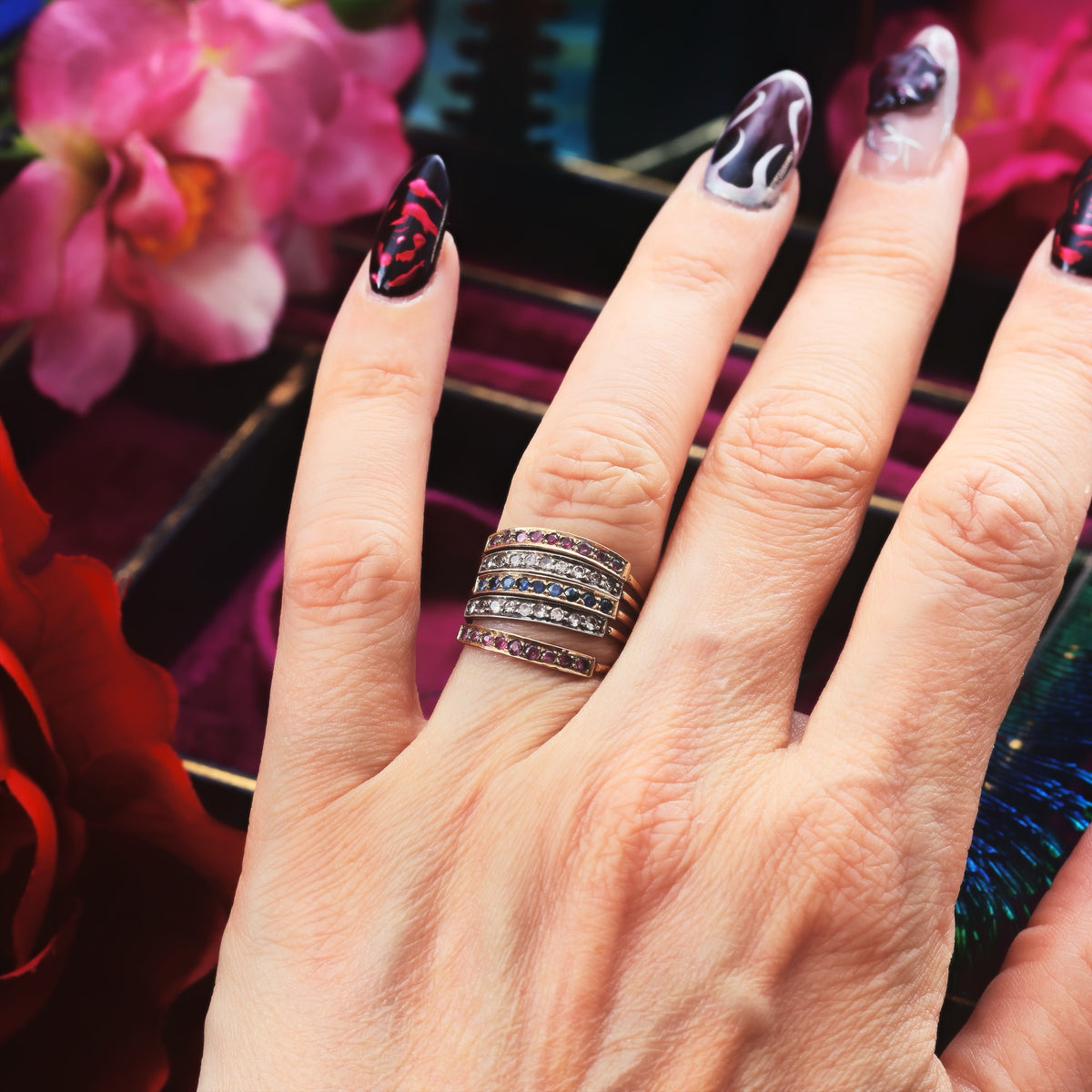 Vintage Multi Gem 'Harem' Ring