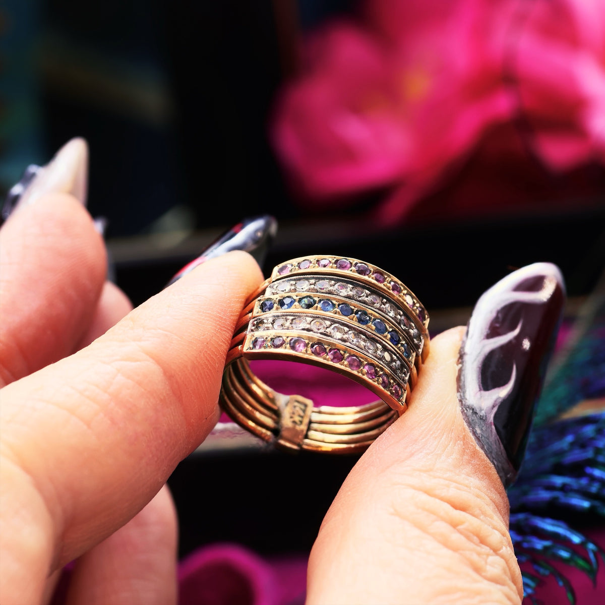 Vintage Multi Gem 'Harem' Ring