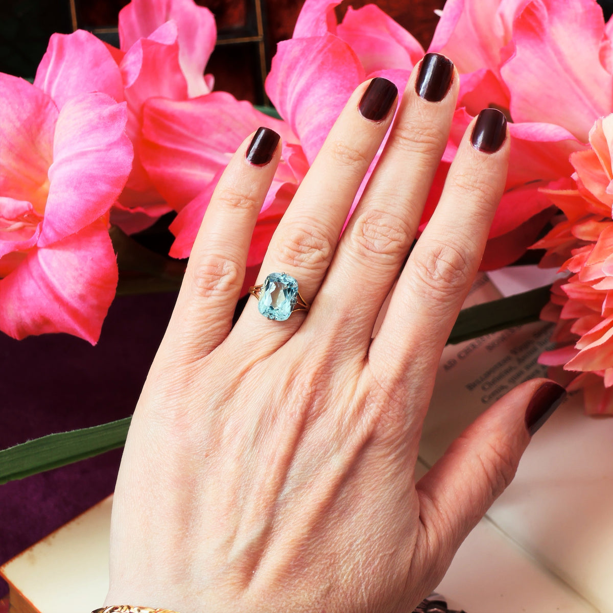 Awesome 5.93ct Natural Aquamarine Dress Ring