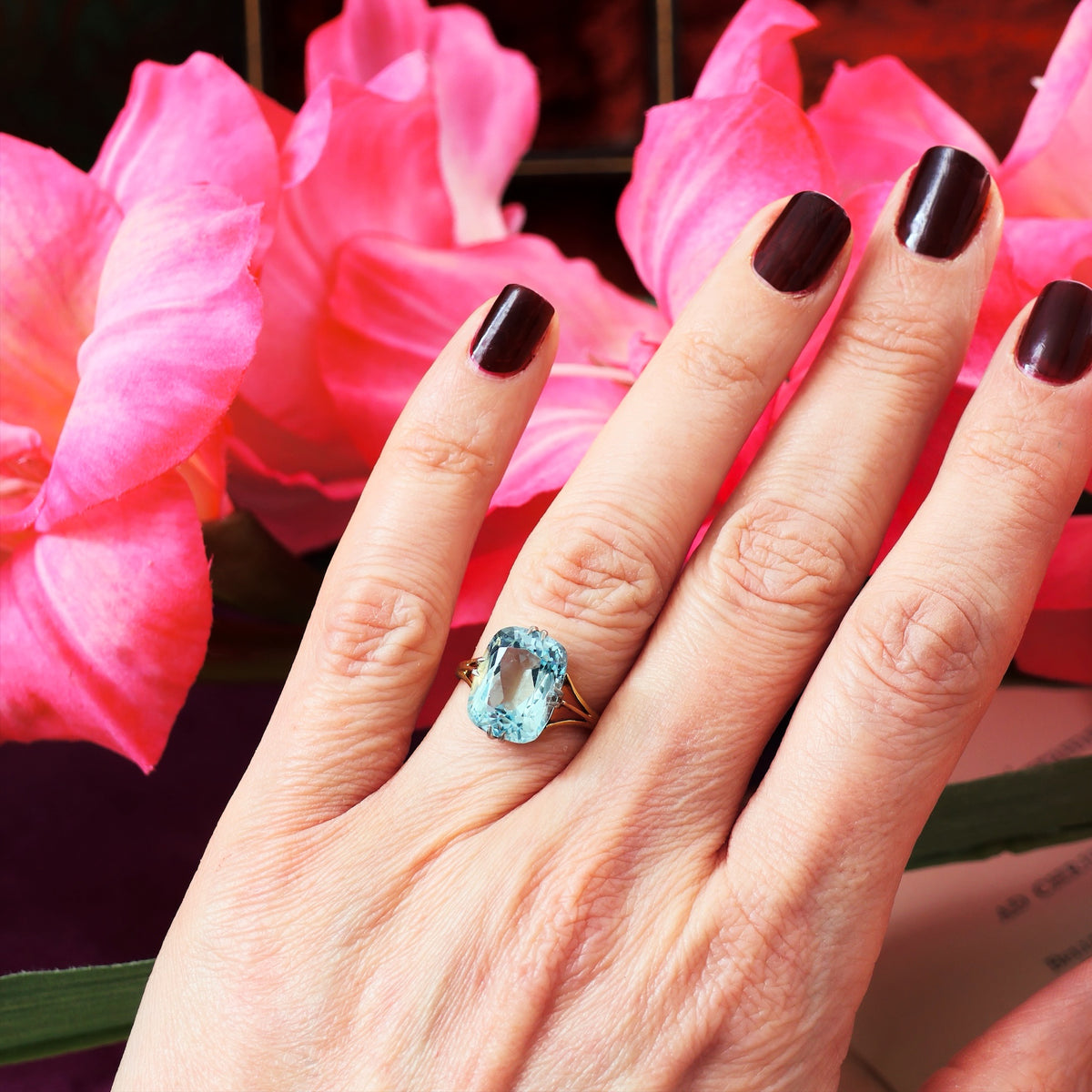 Awesome 5.93ct Natural Aquamarine Dress Ring
