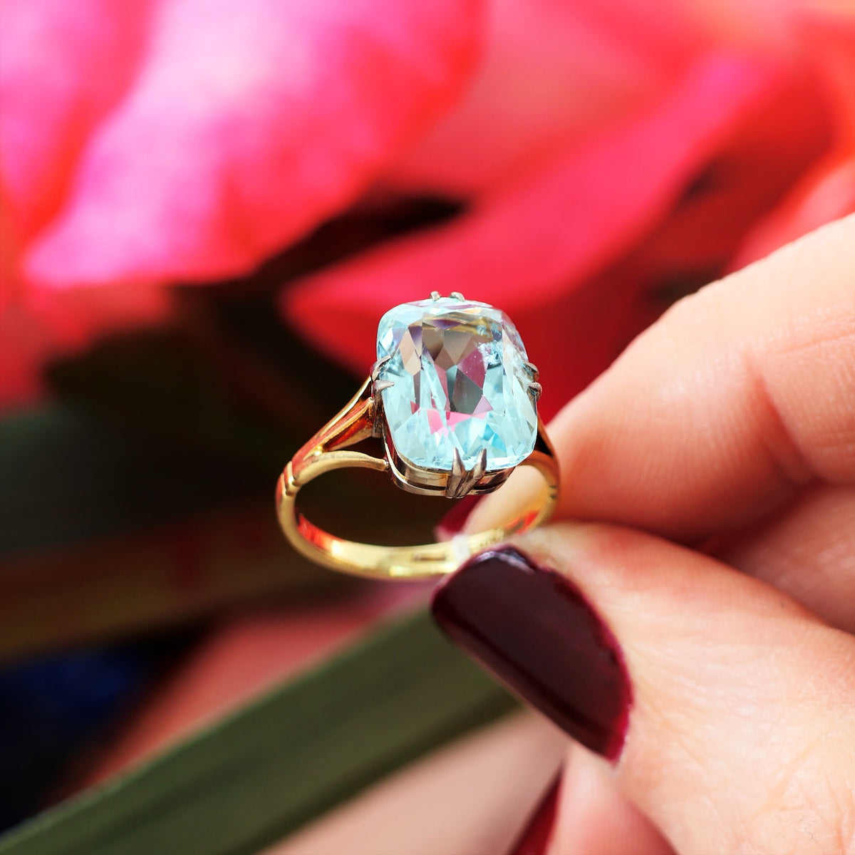 Awesome 5.93ct Natural Aquamarine Dress Ring