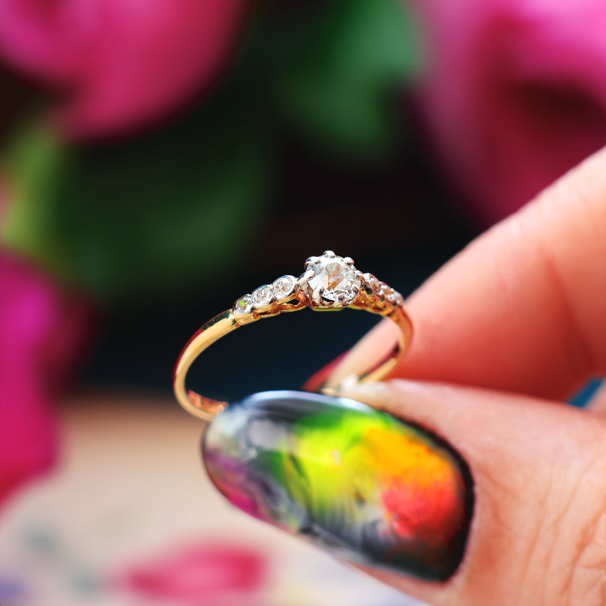 Unique Beauty! Vintage Diamond Engagement Ring