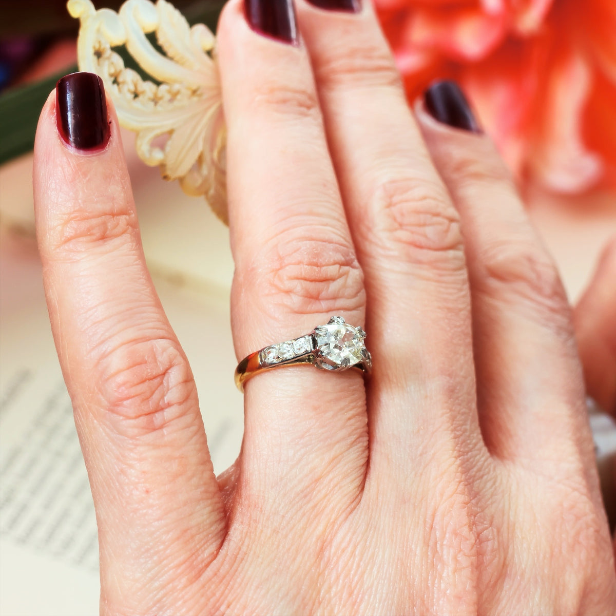 Dublin Date 1939 1.36ct European Cut Diamond Engagement Ring