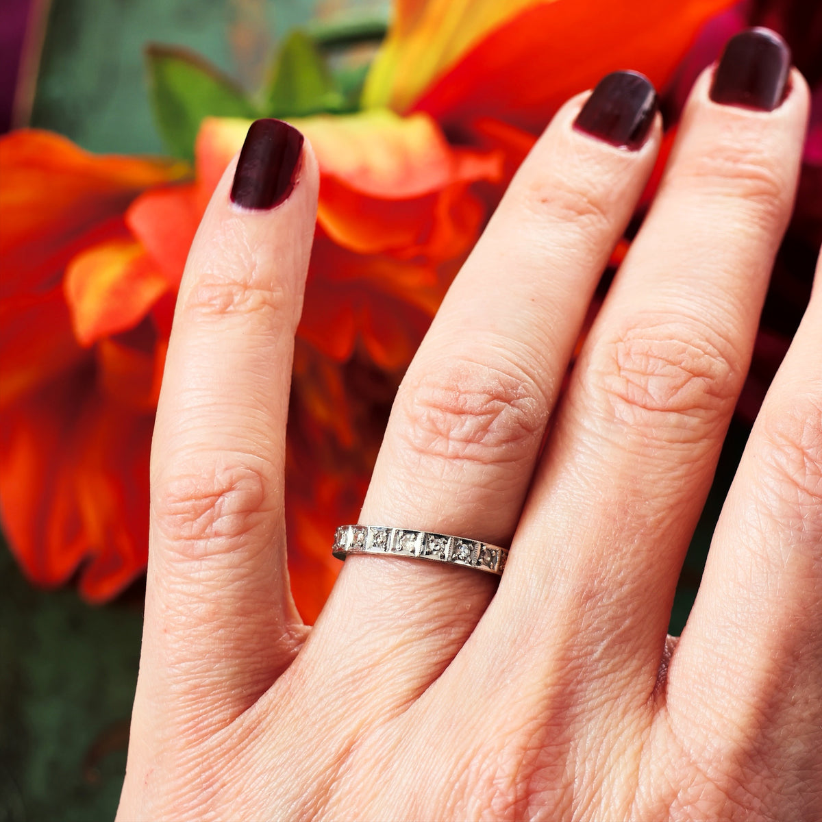 Vintage Size 'N' Diamond Full Eternity Ring