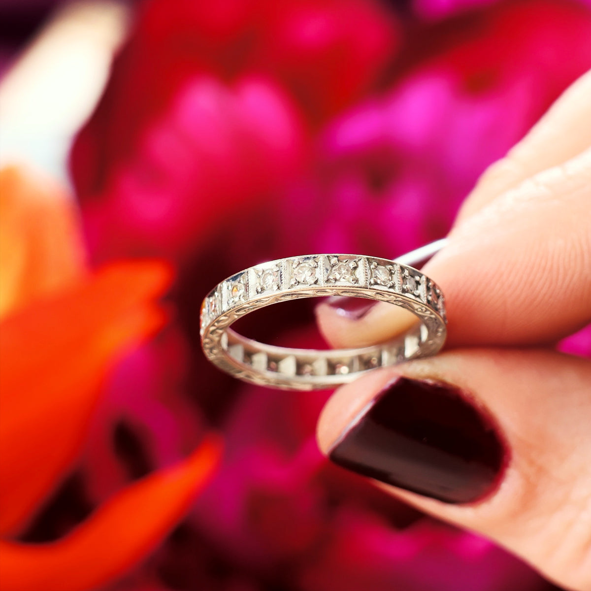 Vintage Size 'N' Diamond Full Eternity Ring