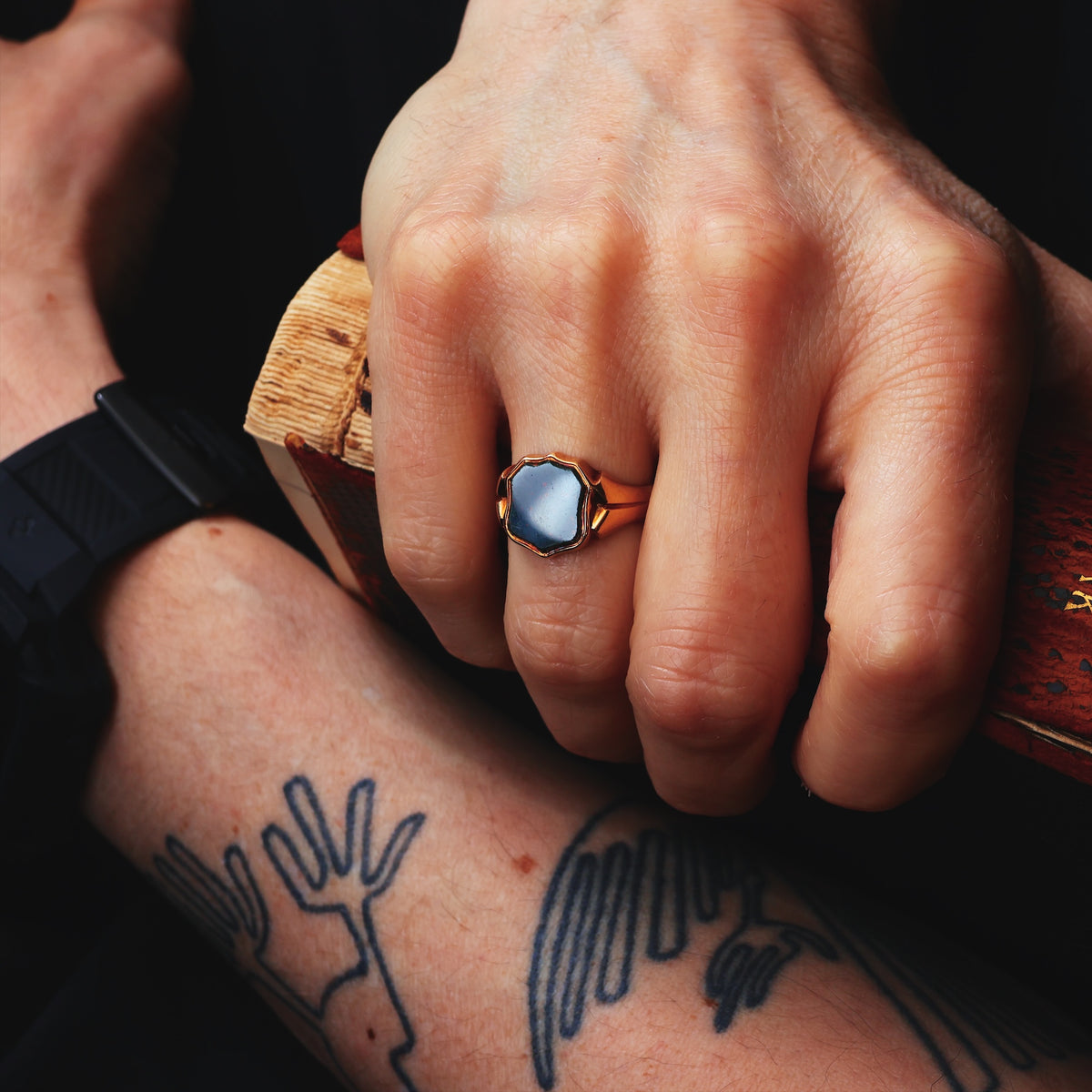 Antique Date 1892 15ct Gold Bloodstone Signet Ring