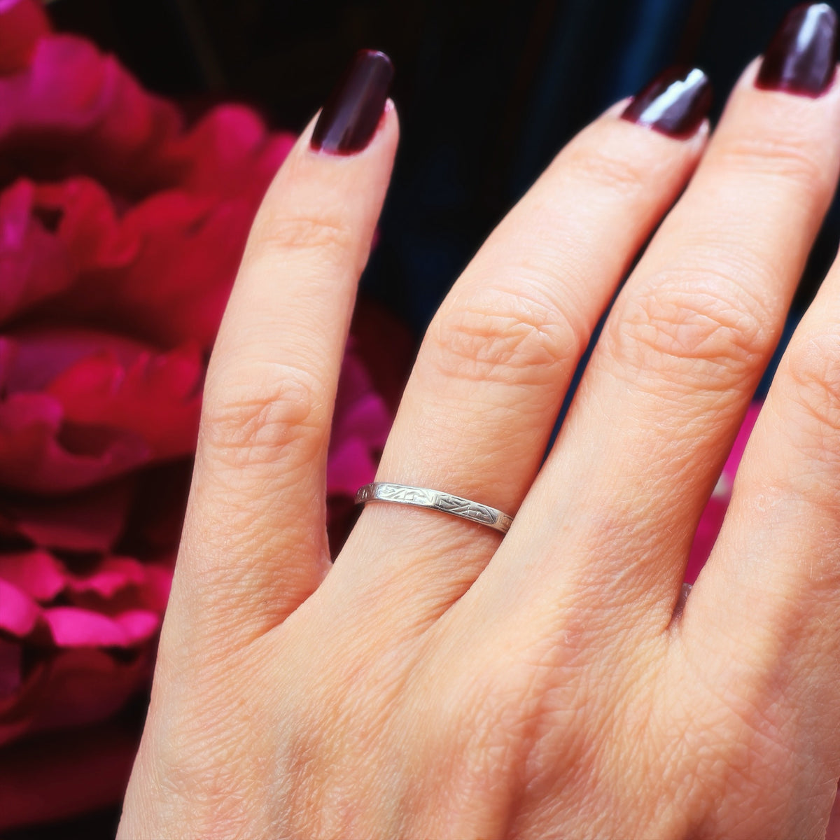 Vintage Size 'N' or '6.75' Platinum Wedding Band