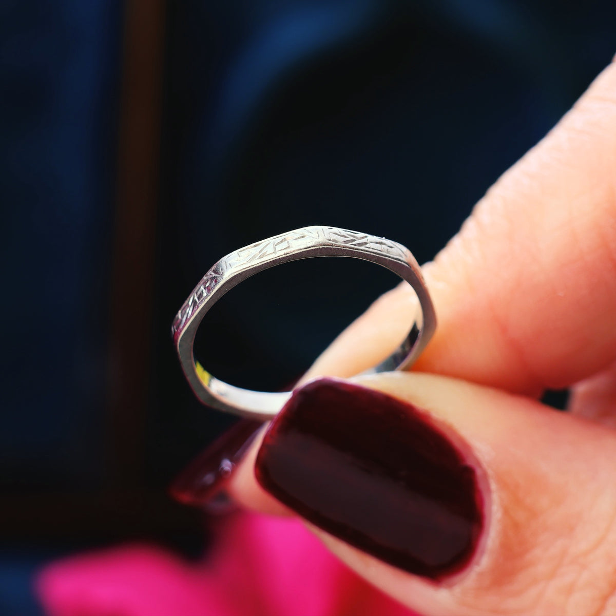 Vintage Size 'N' or '6.75' Platinum Wedding Band