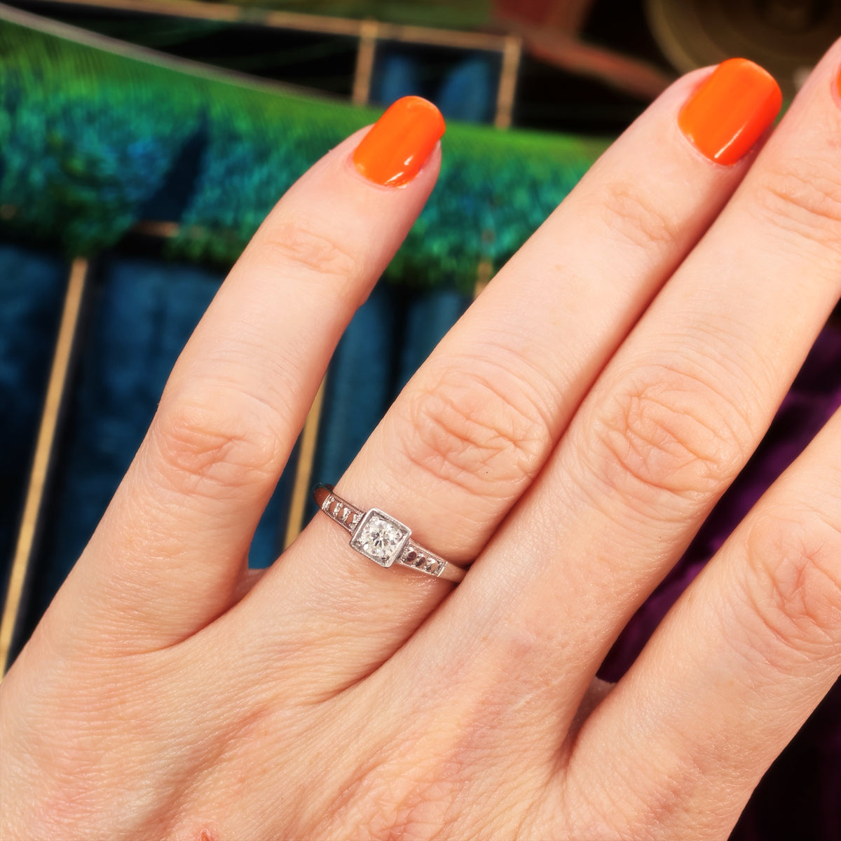 Circa 1950's Diamond Solitaire Engagement Ring