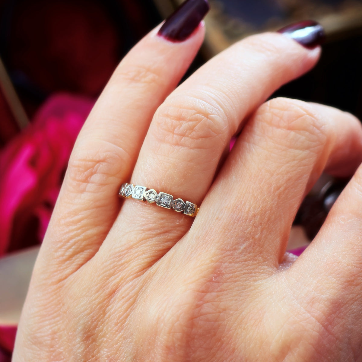 Gorgeous Quality Date 1985 Diamond Half Eternity Ring