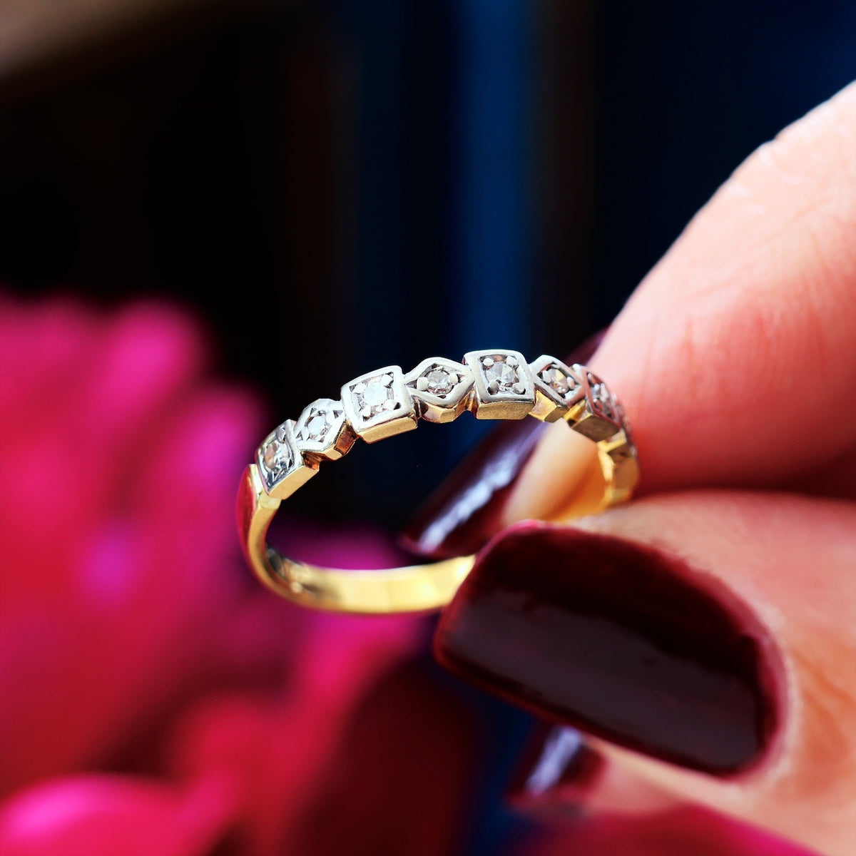 Gorgeous Quality Date 1985 Diamond Half Eternity Ring