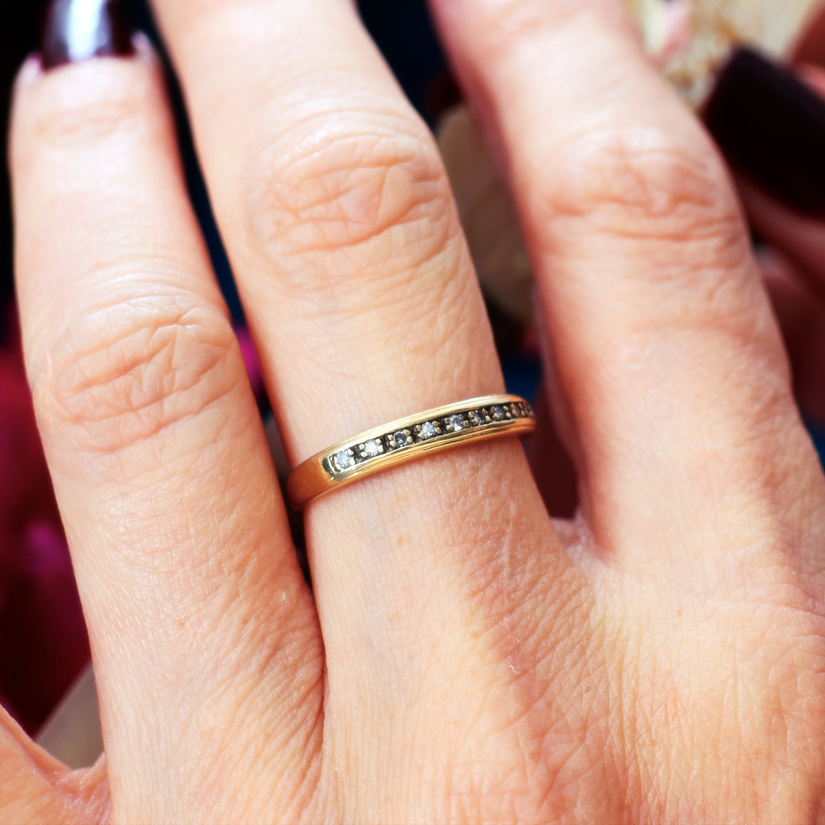 Vintage Date 1994 Diamond Half Eternity Band Ring
