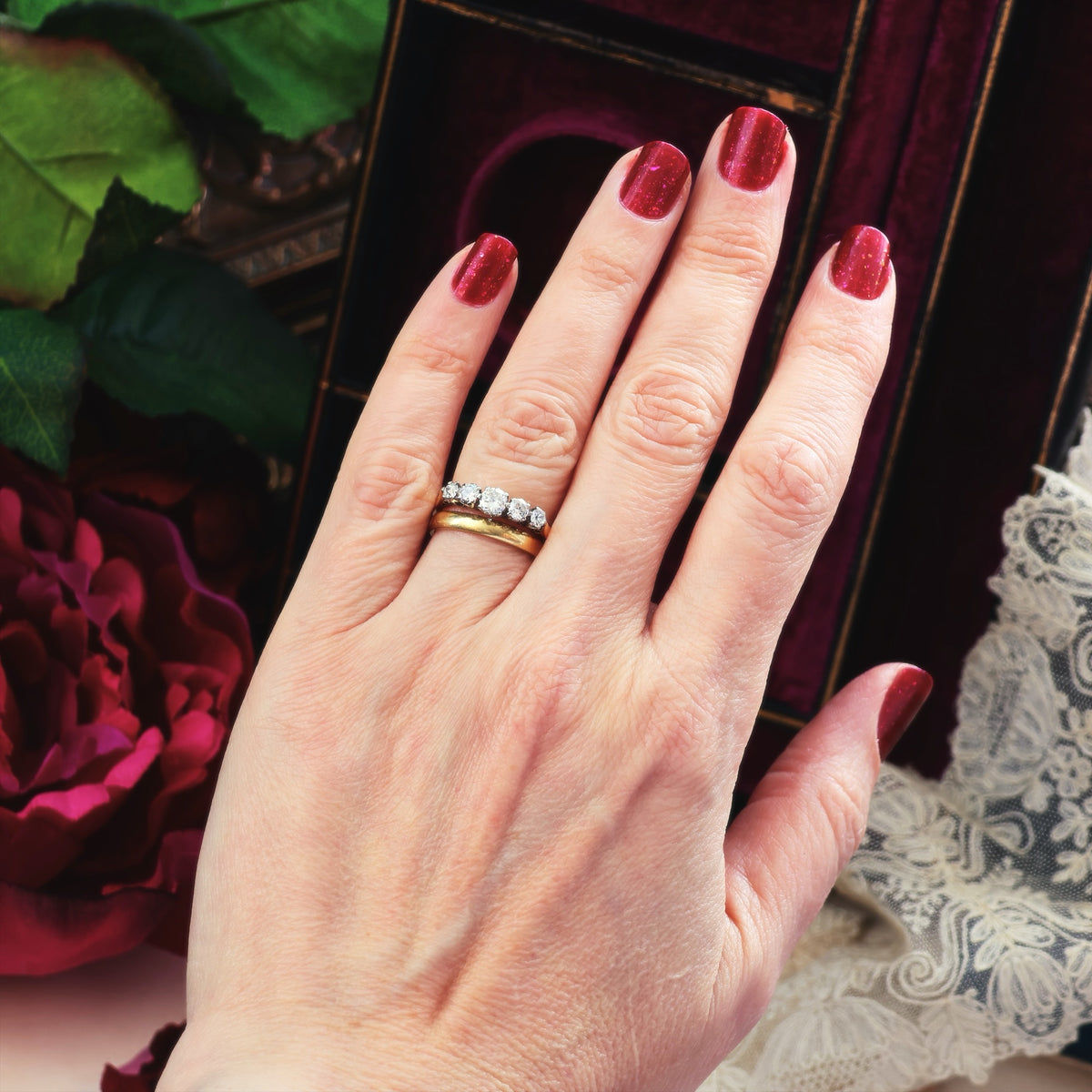 Divine Lovely! Vintage Five Stone Diamond Engagement Ring