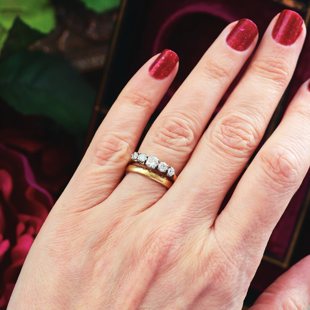 Divine Lovely! Vintage Five Stone Diamond Engagement Ring