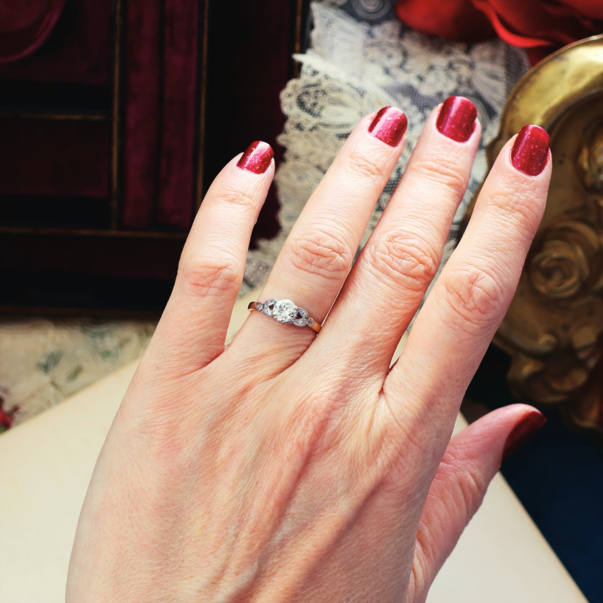 Vintage Date 1957 Diamond Engagement Ring