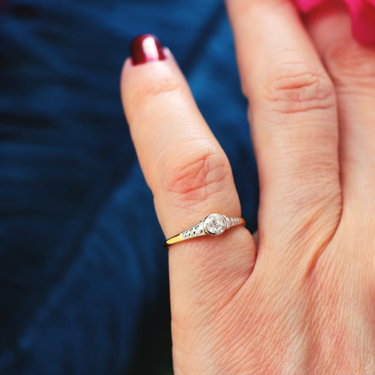 Pretty Vintage Hand Cut Diamond Engagement Ring