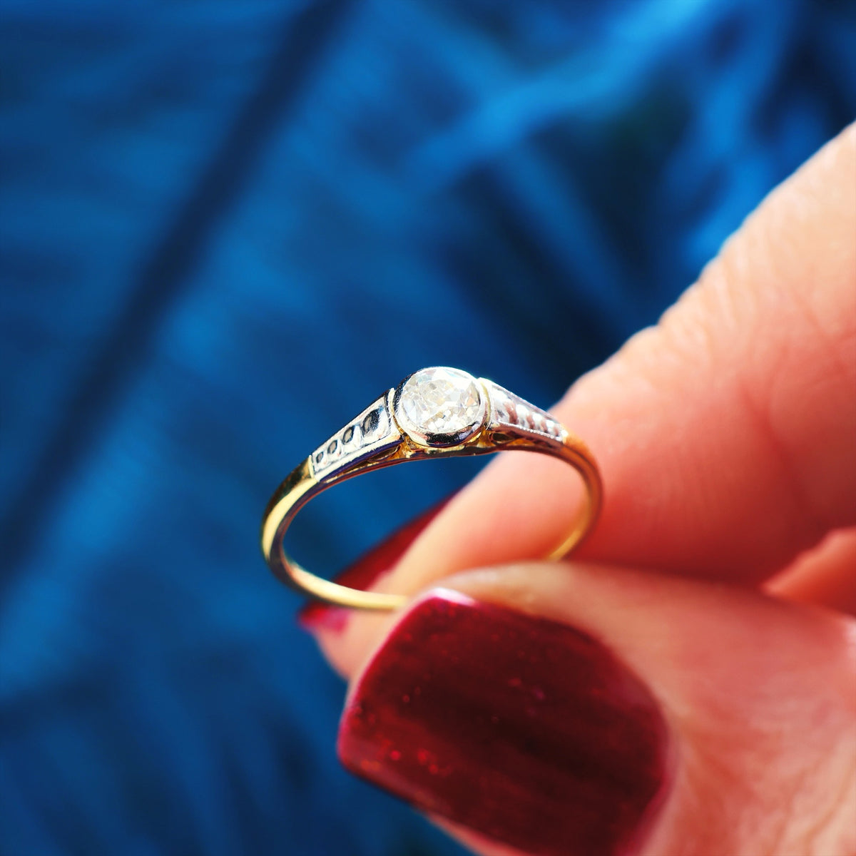 Pretty Vintage Hand Cut Diamond Engagement Ring