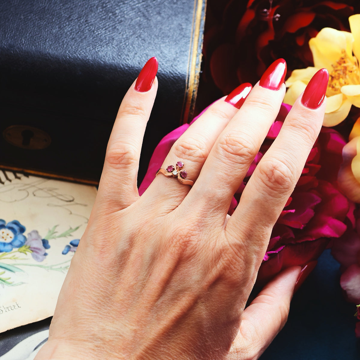 Vintage Ruby & Diamond Tiara Dress Ring