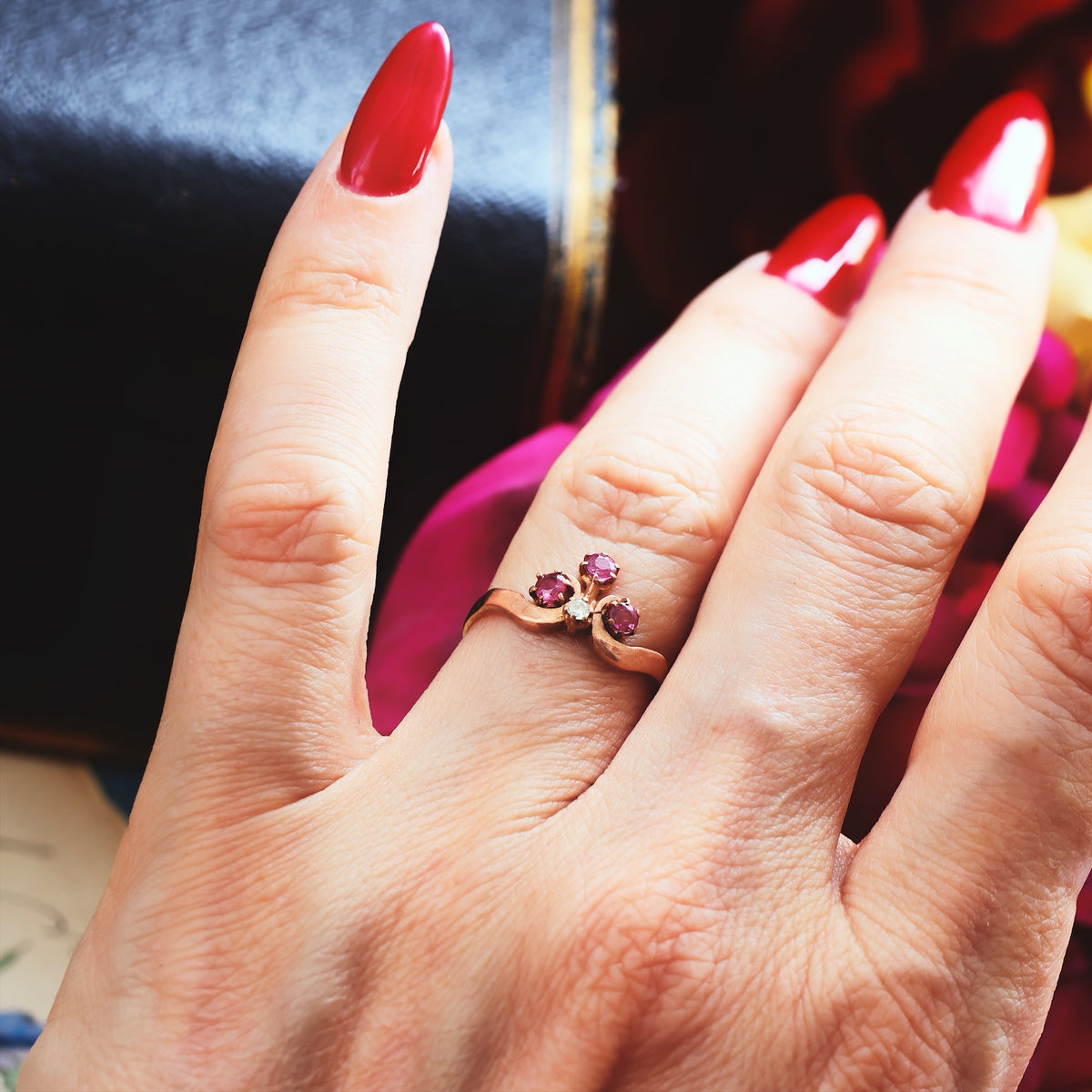 Vintage Ruby & Diamond Tiara Dress Ring