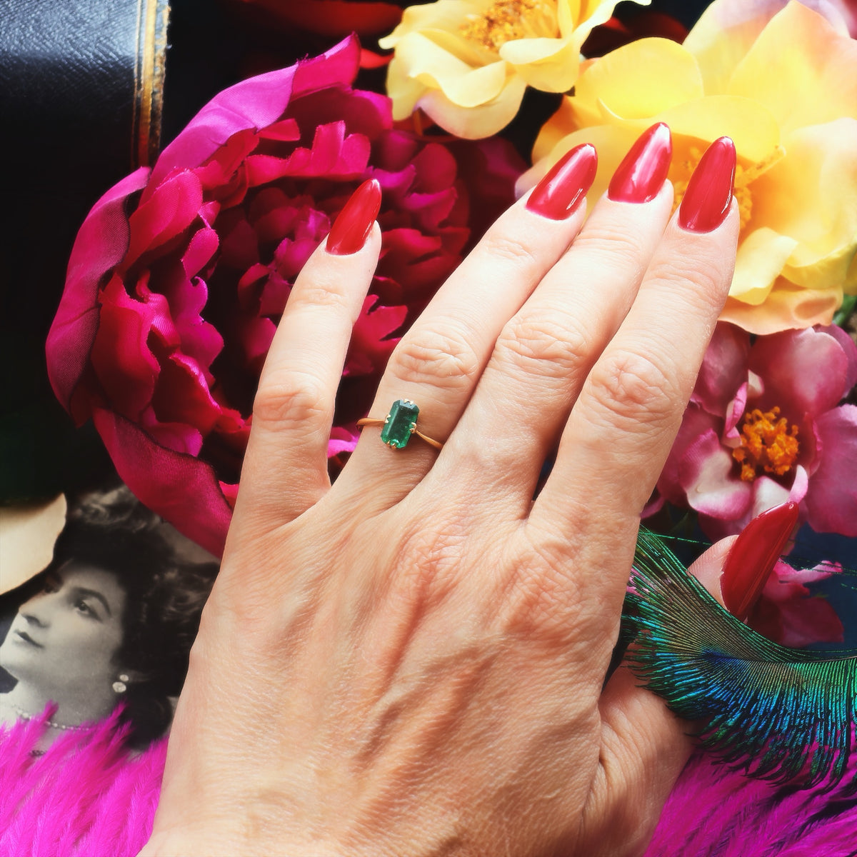 Vintage Specimen Emerald Dress Ring