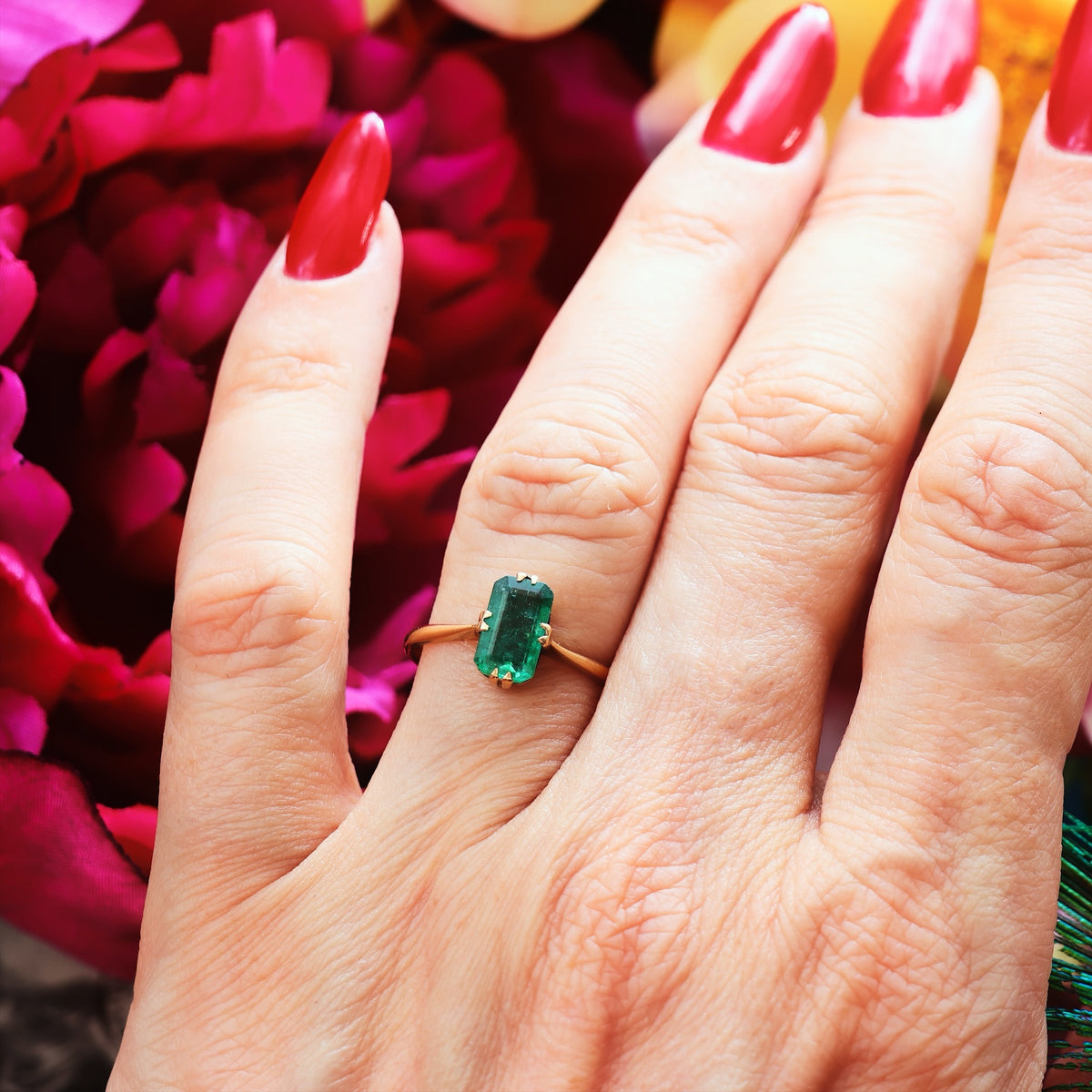 Vintage Specimen Emerald Dress Ring