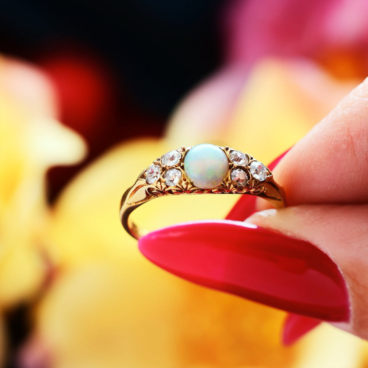 Divine Date 1891 Opal & Diamond Engagement Ring