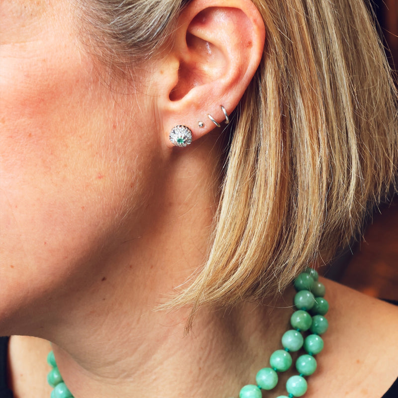 De Luxe Retro Emerald & Diamond Earrings