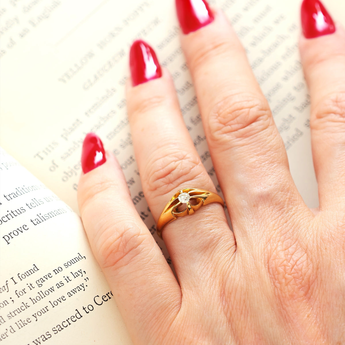 Antique Date 1912 Hand cut Diamond Engagement Ring
