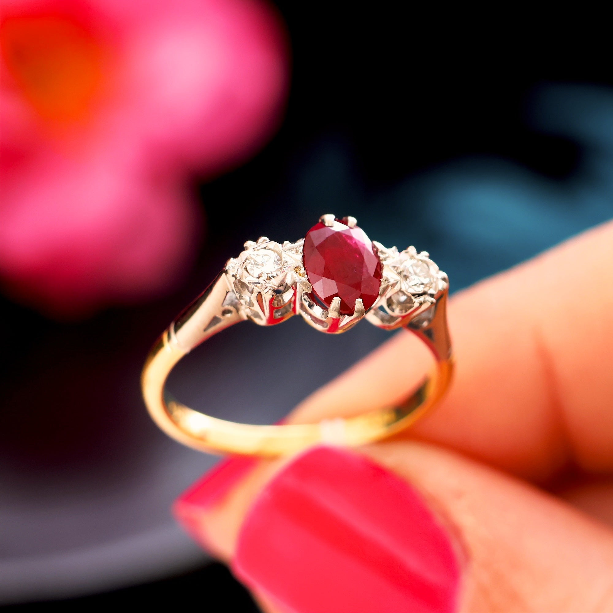 Red ruby gold ring store
