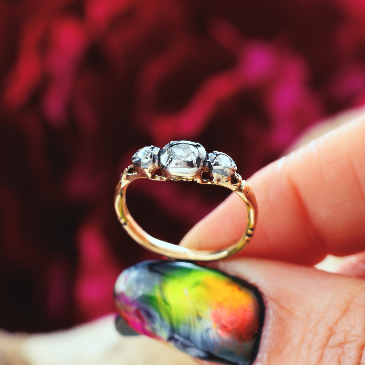 Georgian Revival Rose Cut Diamond Ring