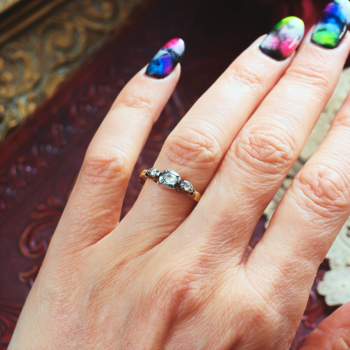 Georgian Revival Rose Cut Diamond Ring