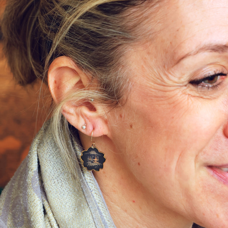 Damascene earrings on sale