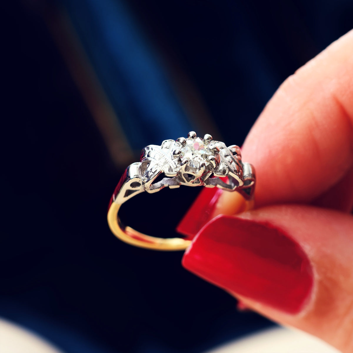 Vintage 1950's Art Deco Diamond Engagement Ring