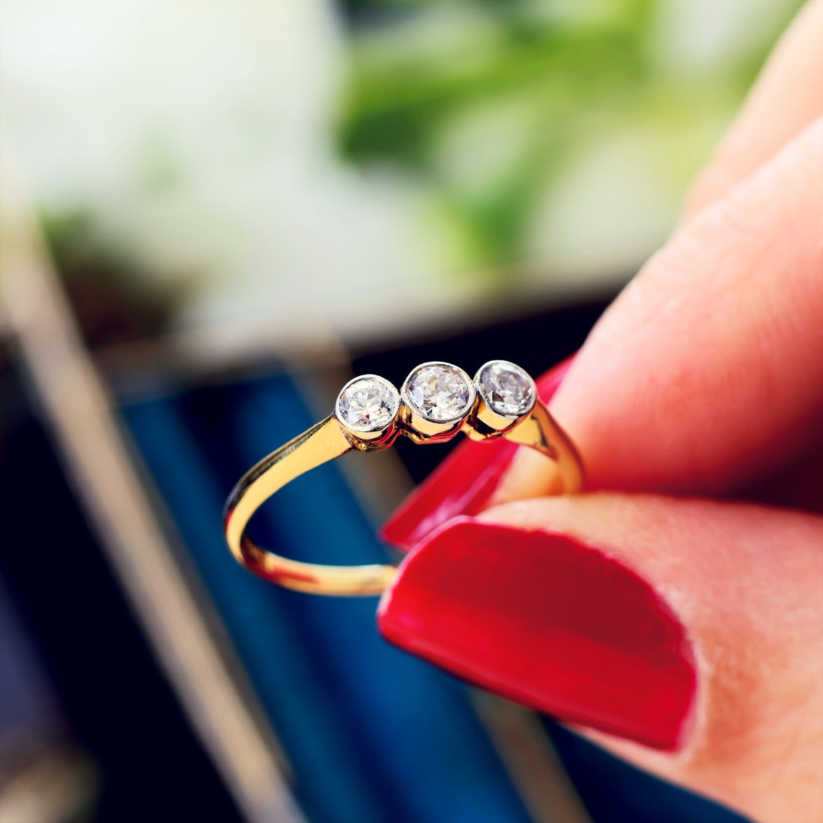 Vintage 1920's Diamond Trilogy Engagement Ring